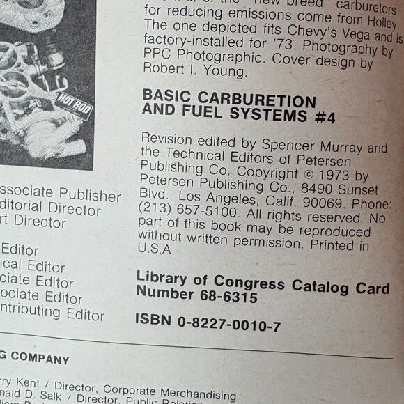 VTG 1973 Petersons "Basic Carburetion And Fuel Systems" 4th ED Hot Rod Magazine - Picture 11 of 16